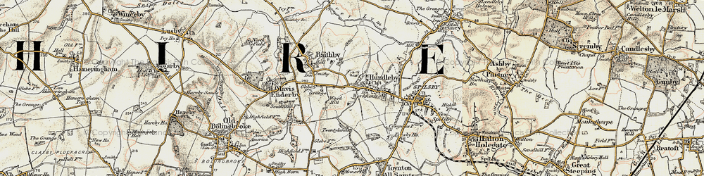 Old map of Hundleby in 1902-1903