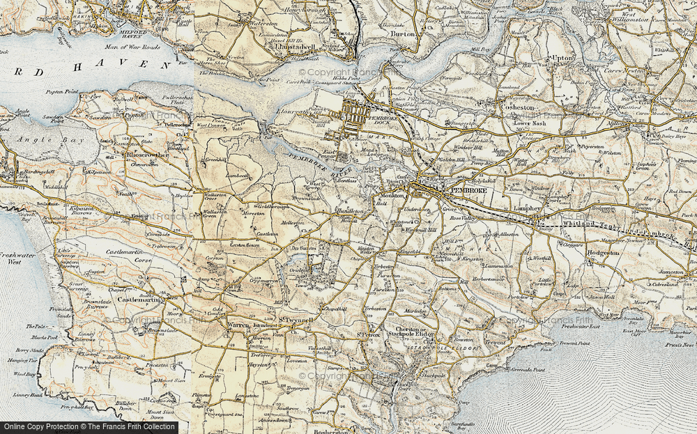 Old Map of Hundleton, 1901-1912 in 1901-1912