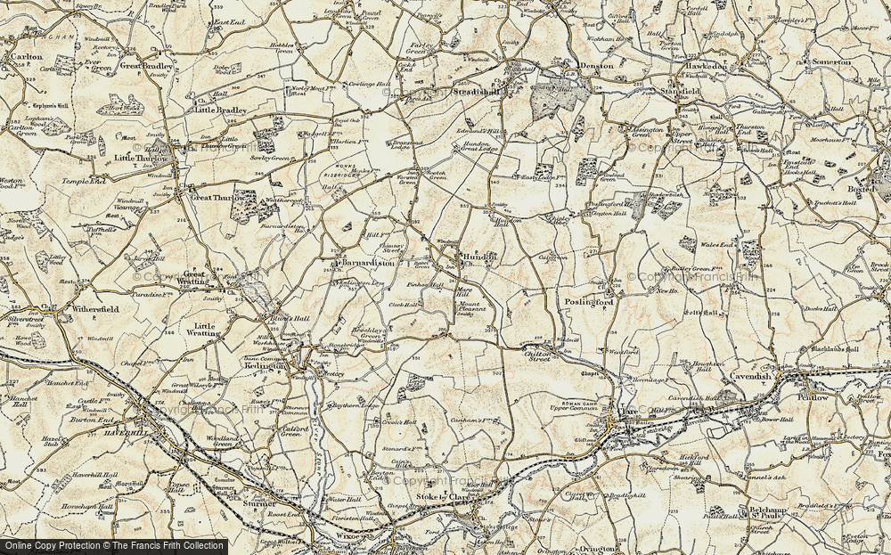 Old Map of Hundon, 1899-1901 in 1899-1901