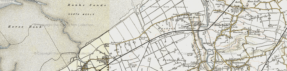 Old map of Hundred End in 1902-1903