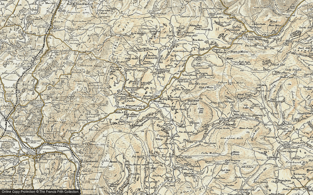 Old Map of Historic Map covering Bryn-sela in 1900-1903