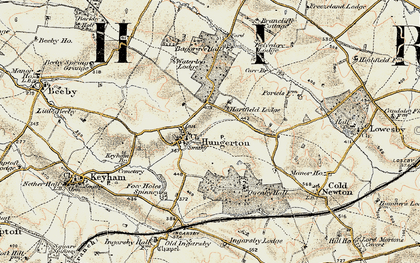 Old map of Baggrave Village in 1902-1903