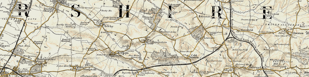 Old map of Hungarton in 1902-1903