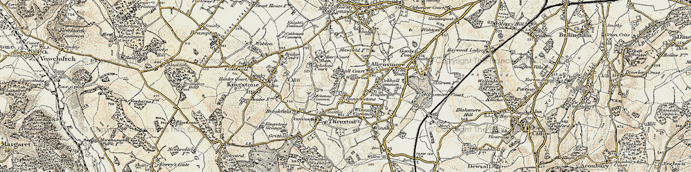 Old map of Hungerstone in 1900-1901