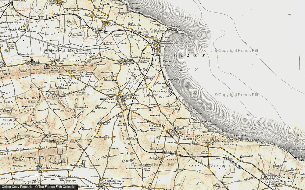 Old Map of Historic Map covering Hunmanby Gap in 1903-1904