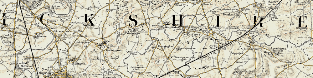 Old map of Hunningham in 1901-1902