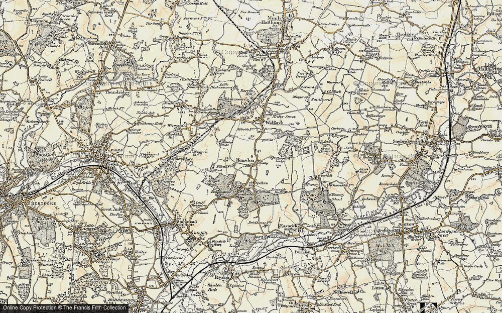 Old Map of Hunsdon, 1898-1899 in 1898-1899