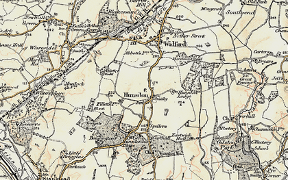 Old map of Hunsdon in 1898-1899