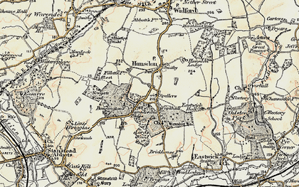 Old map of Bonningtons in 1898