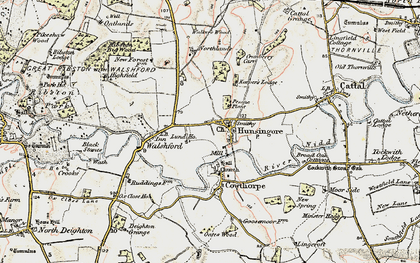 Old map of Hunsingore in 1903-1904