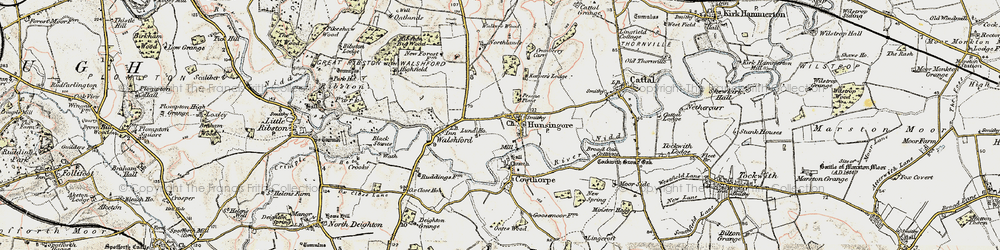 Old map of Hunsingore in 1903-1904