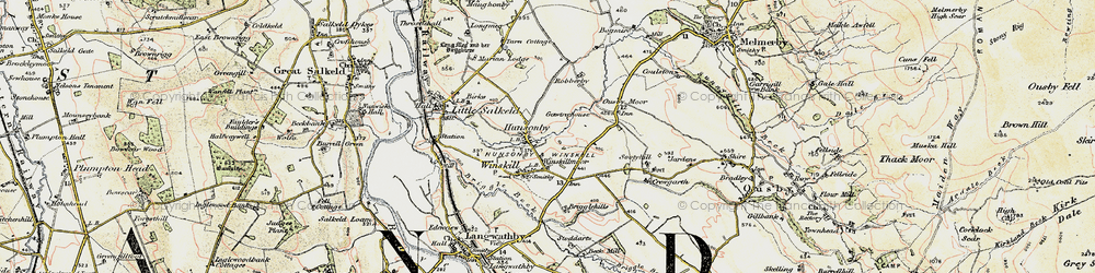 Old map of Hunsonby in 1901-1904