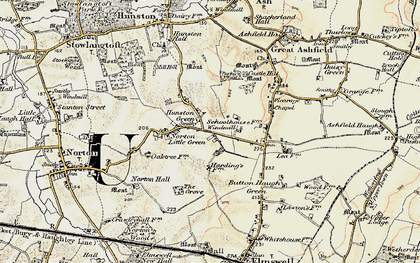 Old map of Hunston Green in 1901