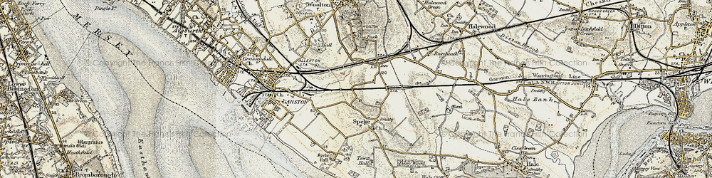 Old map of Hunt's Cross in 1902-1903
