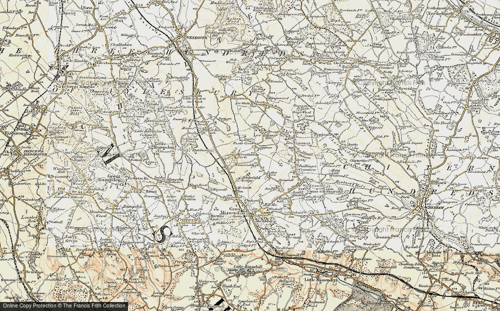 Old Map of Historic Map covering Woodlands Park in 1897-1898