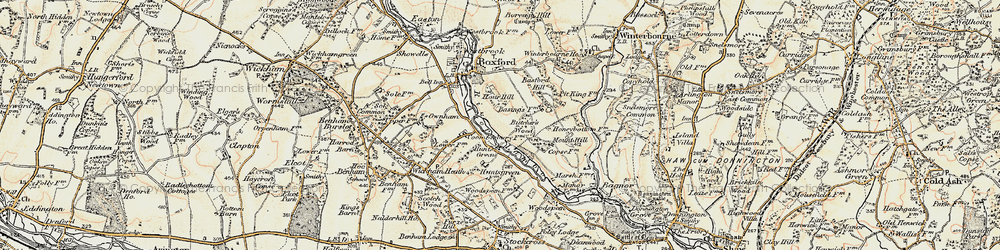 Old map of Hunt's Green in 1897-1900