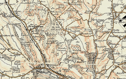 Old map of Hunt's Hill in 1897-1898