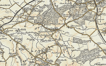 Old map of Huntenhull Green in 1898-1899