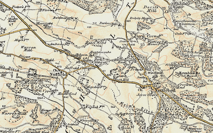 Old map of Huntercombe End in 1897-1898