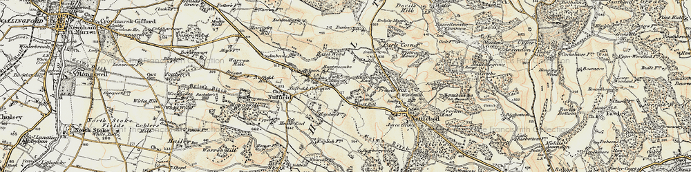 Old map of Huntercombe End in 1897-1898