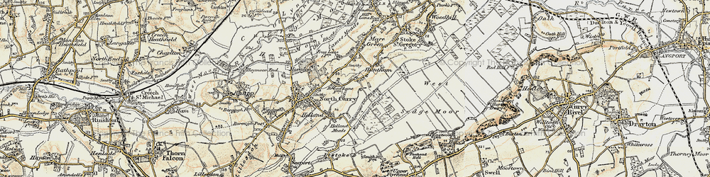 Old map of Huntham in 1898-1900