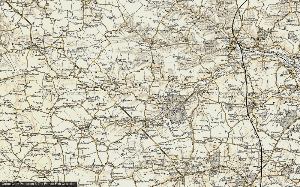 Old Map of Huntingfield, 1901-1902 in 1901-1902