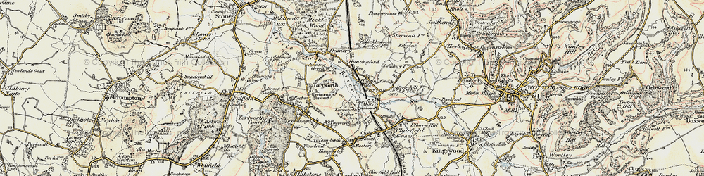 Old map of Huntingford in 1898-1899