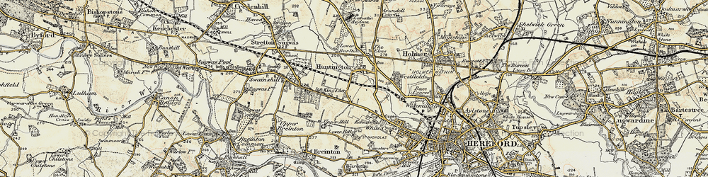 Old map of Huntington in 1900-1901