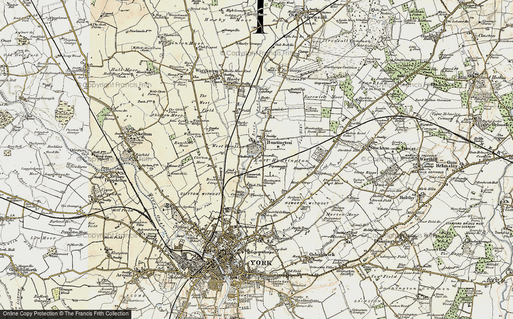 Old Map of Historic Map covering Monks Cross in 1903-1904