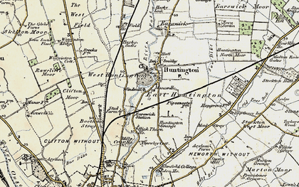 Old map of Monks Cross in 1903-1904