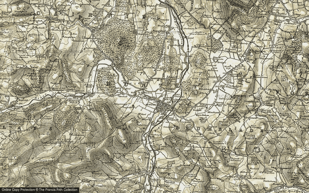 Old Map of Huntly, 1908-1910 in 1908-1910