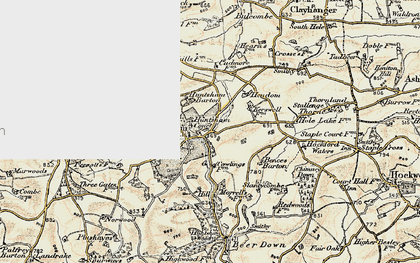 Old map of Huntsham in 1898-1900