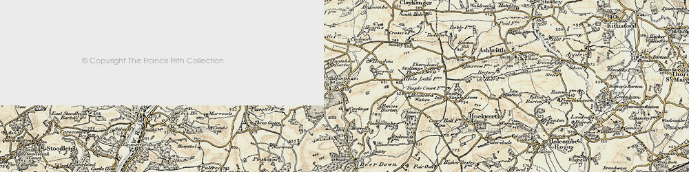 Old map of Huntsham in 1898-1900