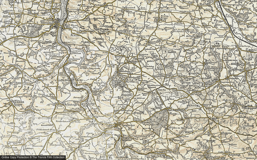 Old Map of Huntshaw, 1900 in 1900