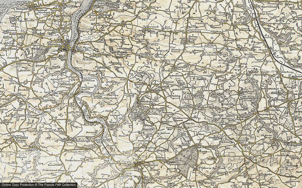 Old Map of Huntshaw Water, 1900 in 1900