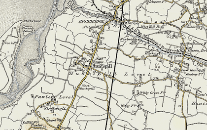 Old map of Huntspill in 1898-1900