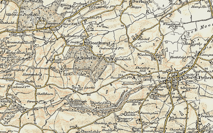 Old map of Huntstile in 1898-1900