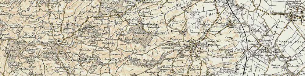 Old map of Huntstile in 1898-1900
