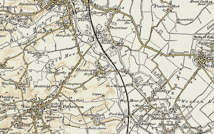 Old map of Huntworth in 1898-1900
