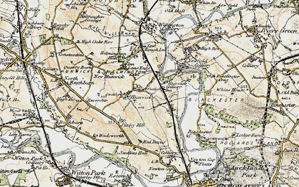 Old map of Hunwick in 1903-1904