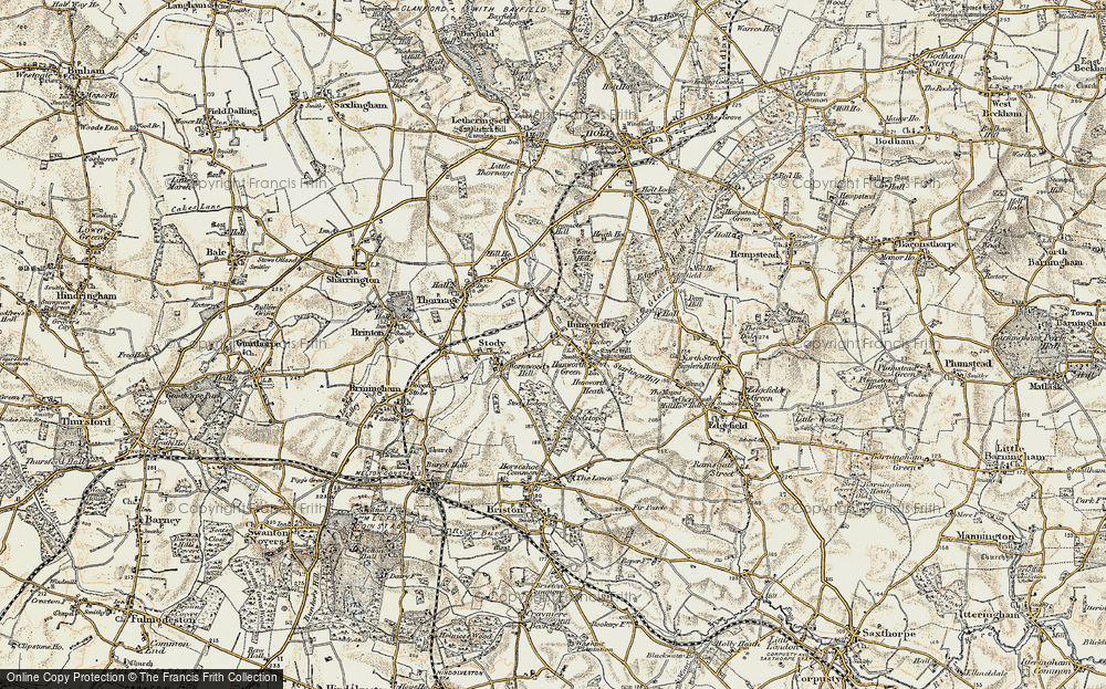 Old Map of Hunworth, 1901-1902 in 1901-1902