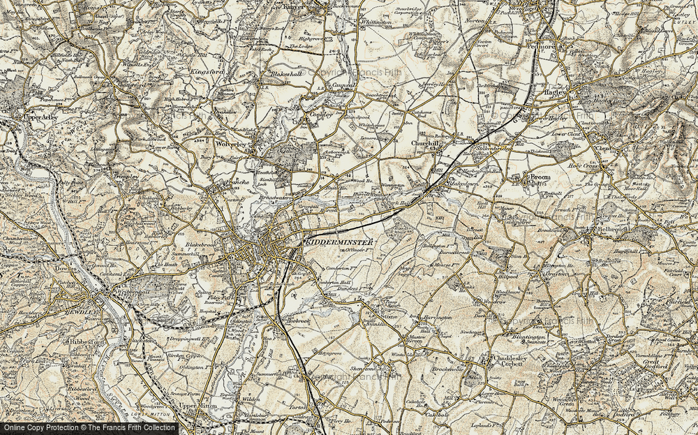 Old Map of Historic Map covering Bissell Wood in 1901-1902