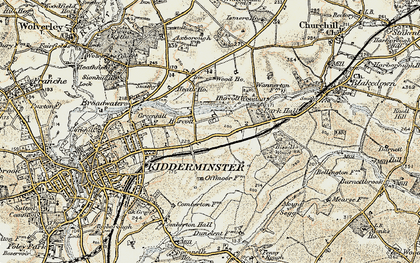 Old map of Hurcott in 1901-1902