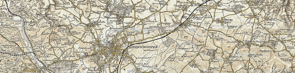 Old map of Hurcott in 1901-1902