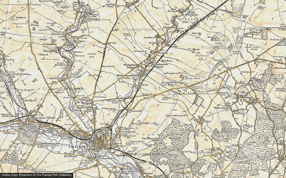 Old Map of Hurdcott, 1897-1898 in 1897-1898
