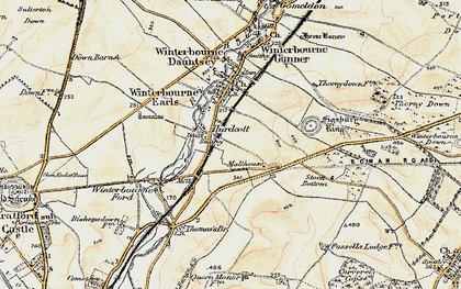 Old map of Hurdcott in 1897-1898