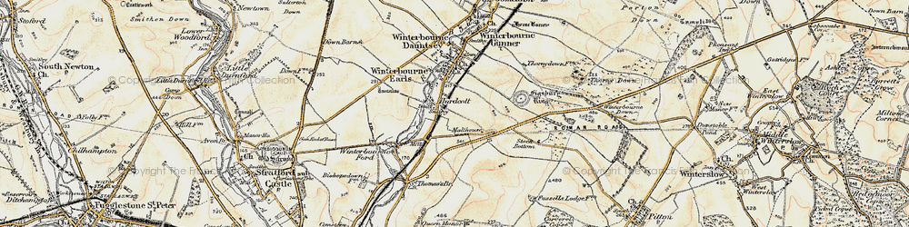 Old map of Hurdcott in 1897-1898