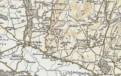 Old map of Hurdley in 1902-1903