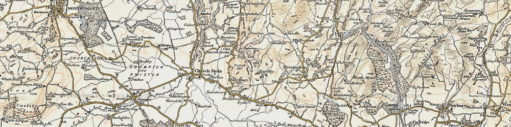 Old map of Hurdley in 1902-1903
