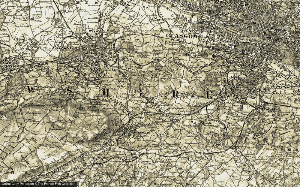 Old Map of Historic Map covering Bull Wood in 1904-1905